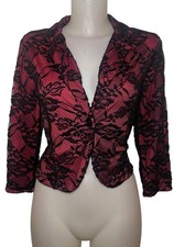 Y2k 90s Womens Victorian Pink Black Lace Top Sz M Whimsigoth Renaissance