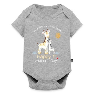 Happy First Mother´s Day Muttertag Giraffe Baby Premium Kurzarmbody