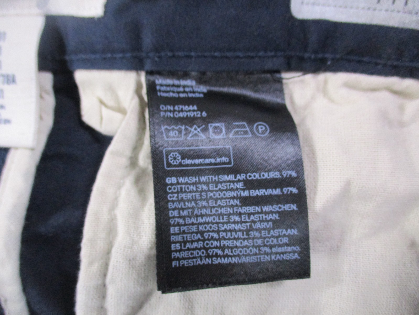 Label Of Graded Goods H&M 31 Skinny Fit Mens Dress Pants 30" Inseam Navy Blue thumbnail 10