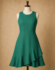 Banana Republic Emerald Green Asymmetric Sleeveless Dress Size 8 Petite Y2K
