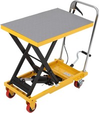 Hydraulic Lift Table Cart 330Lb 28.5" Lift Height w/ Wheel Manual Single Scissor