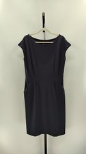 Quince Ultra-Stretch Ponte Cap Sleeve Dress Navy Basic Sleeved L