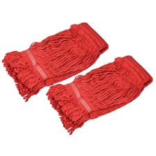 2pcs Mop Heads Replacement 40x27cm Cotton Yarn Floor Cleaning Pads, Red