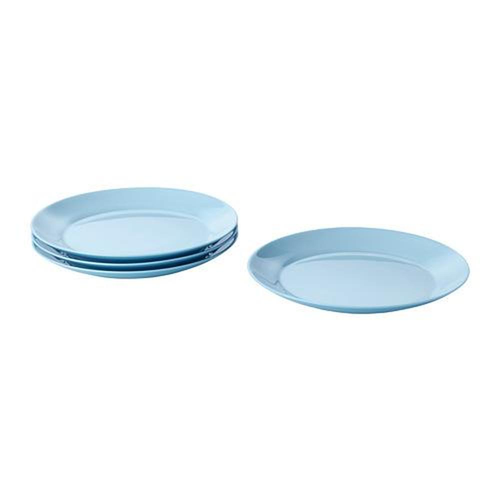 Lot of 4 IKEA Besegra Light Blue Dessert Plates Dinnerware Tableware NEW - Picture 3 of 14