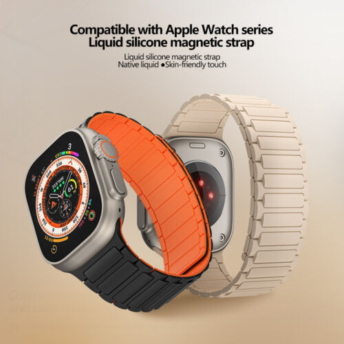 For Apple Watch Ultra 2 10 9 8 7 6 5 38-49MM Magnetic Sports Band Silicone Strap - Picture 12 of 32