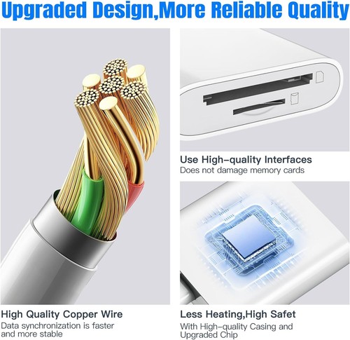 USB Type C Dual Card Slot Memory Card SD/TF Card Reader Camera Viewer Adapter - Picture 5 of 10