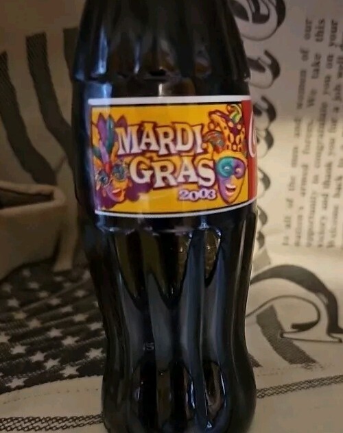 Coca Cola Bottle - 2003 Mardi Gras Celebration - Unopened & Full