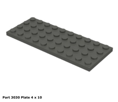 Lego 1x 3030 Dark Gray Plate 4 x 10 Star Wars 4483