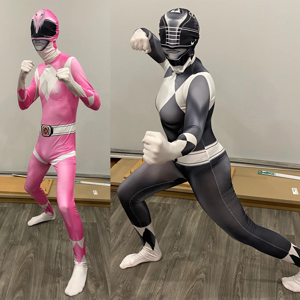 Kids Rangers Cosplay Power Costumes Jumpsuit Bodysuits Party Fancy Dress Outfit - Image 4 of 4