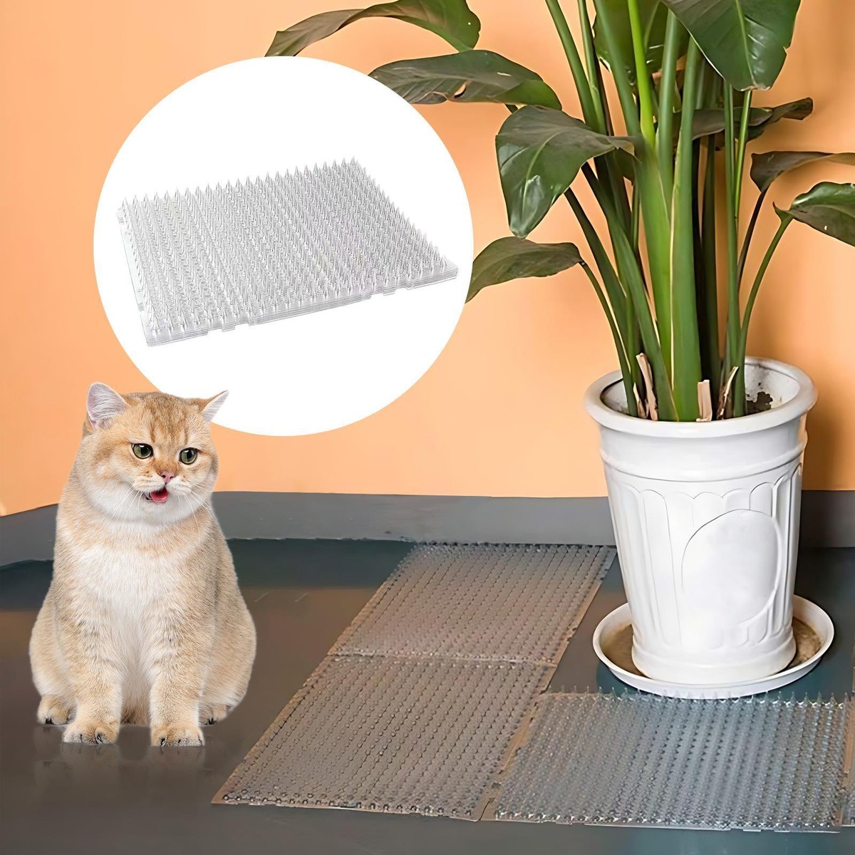 Scat Mat for Cats Dogs Thorn Pad with Spikes for Fence, Yard, Pets