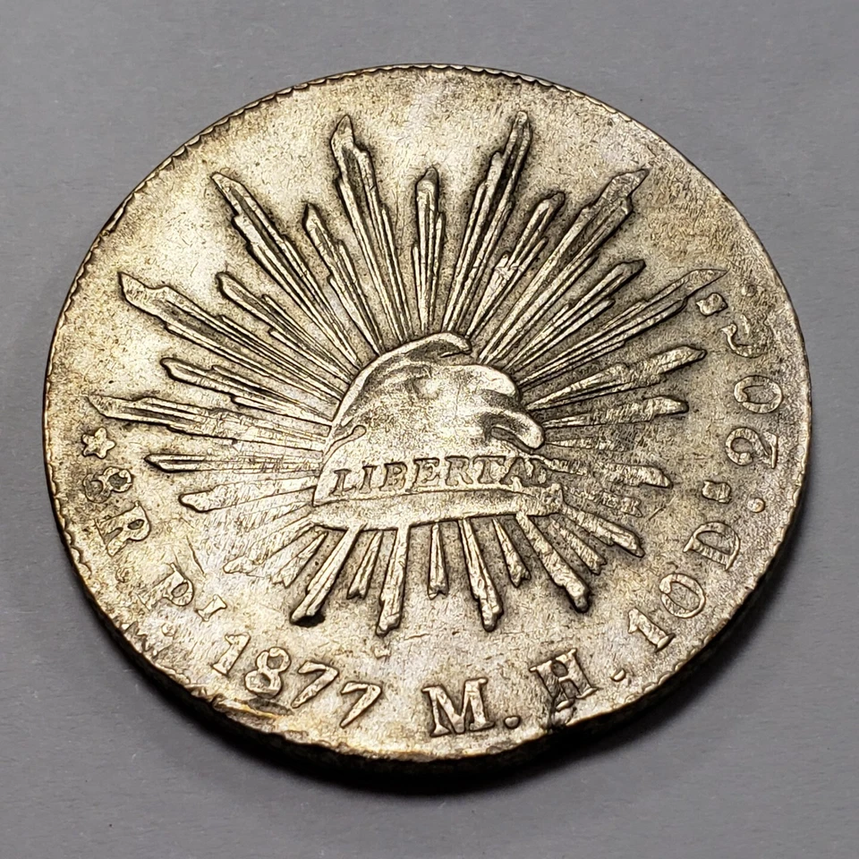 1877 Pi MH Mexico 8 Reales - San Luis Potosi - KM-377.12 - XF+/AU - SKU-F5966 - Image 3 of 4