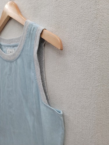NWT Lou & Grey Blue & Gray Sleeveless Lyocell $44 Top Size- S - Picture 3 of 8