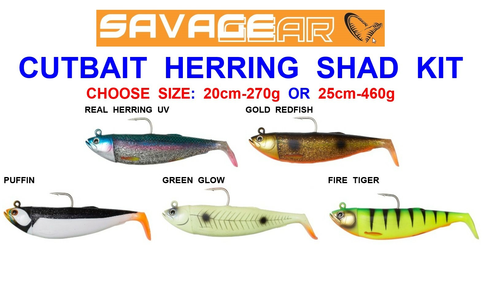 SAVAGE GEAR CUTBAIT HERRING KIT SEA FISHING BIG GAME SOFT BAIT JIG HEAD