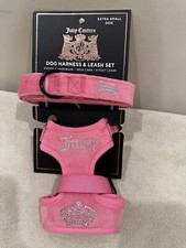 Juicy Couture Dog Harness  Leash Set 6 Foot Leash Pink Color  Extra Small 