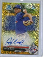 Justin Maese 2017 Bowman Chrome Gold Shimmer Refractor Autograph #10/50