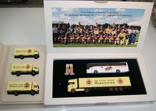 Wiking Warsteiner 3342 3681 - 2 juegos camiones vagones publicitarios - H0 en embalaje original | Zustand: Gebraucht