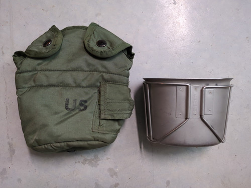 GWOT Era US Military ALICE LC-2 Water Canteen Cover Pouch & 1-Quart Canteen Cup