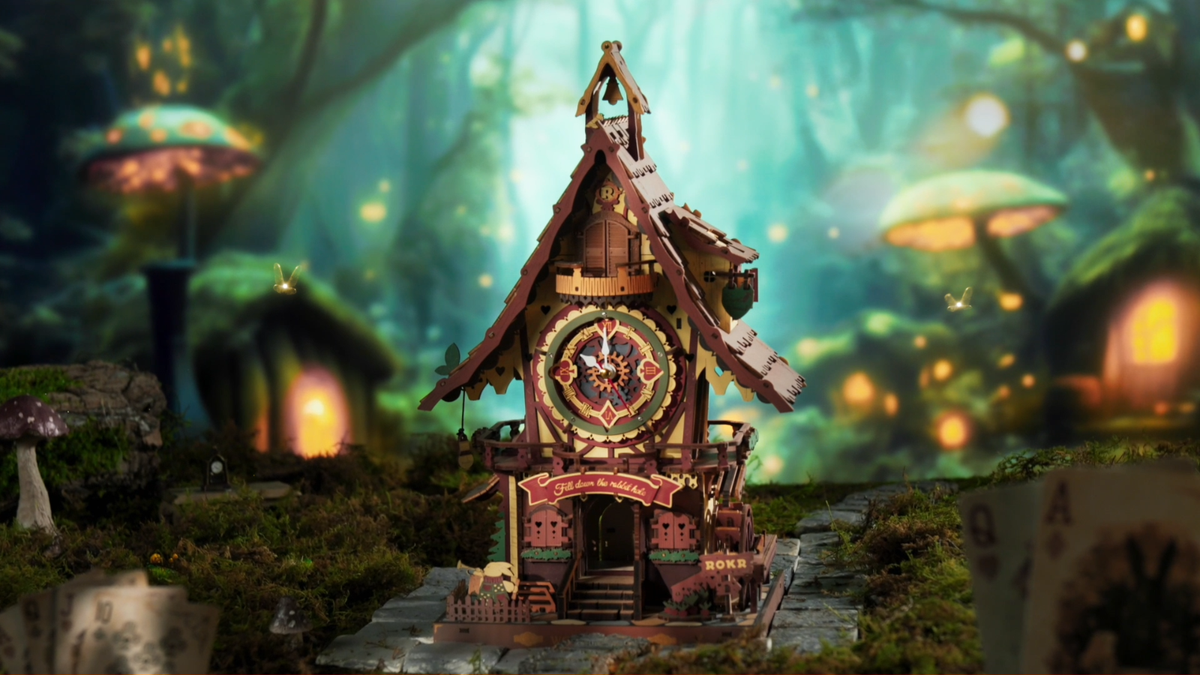 K⭐︎ROK ROKR Cuckoo Clock 3D Wooden Puzzle DIY Model Kit Budding Toys