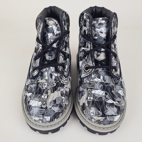 Timberland Toddler's 6In Classic 20866 Winter Boots Outdoors Black Whiite SZ 4 - Picture 4 of 8