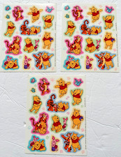Vintage Hallmark Winnie Pooh Disney 3 Sheets Stickers Made in USA