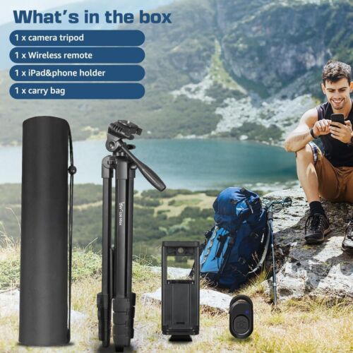 72-Inch Tripod for Ipad Iphone, Camera Tripod for Phone with 2 in 1 Tripod Mount - Picture 6 of 7