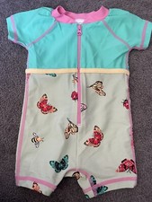 Infant Girls Hanna Andersson Butterfly Bathing Suit Rash Guard 60 6-12 Months