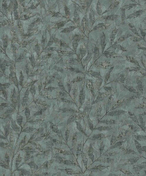 Vliestapete Rasch 315042 Floral Metalloptik DunkelgrüN Gold Metallic (5,11€/1Qm)-image