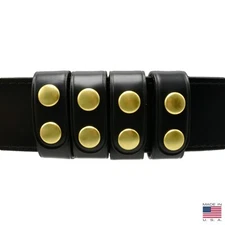 Perfect Fit Duty Belt Keepers 1" Plain Genuine Leather Brass Snap USA Made 4 Pak