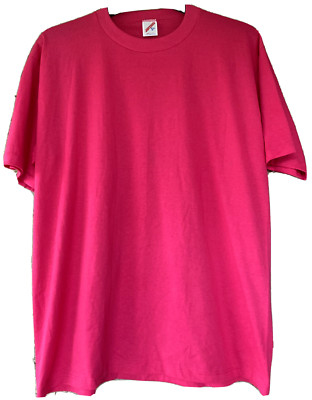 Single Stitch T Shirt Mens XL Fuchsia Pink Blank Jerzees USA 50/50