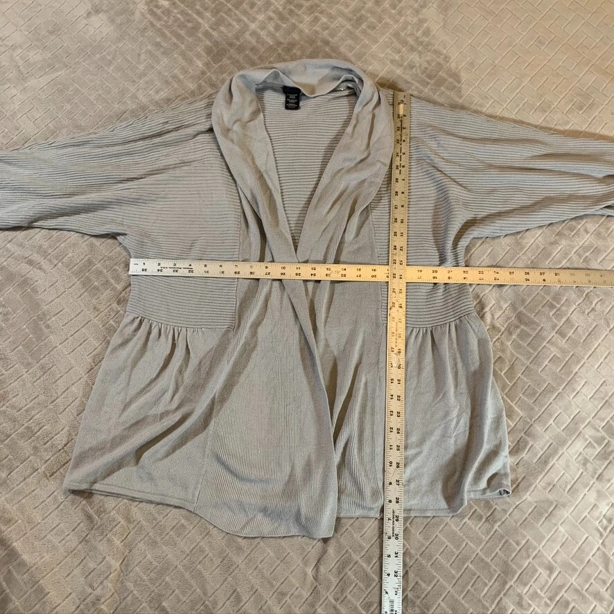 Cárdigan suéter gris manga 3/4 ligero Canyon River Blues para mujer 20/22 W Foto 4 de 4