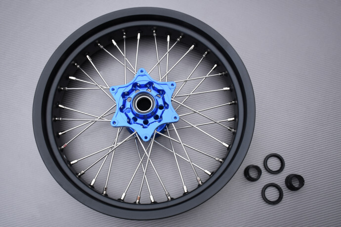 Roue avant à rayons supermotard bleue 3,5x17 pour moto Husaberg SX 200