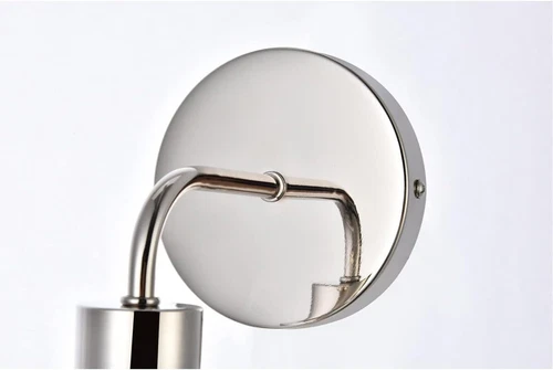 Hanson 1-Light Metal Bath Sconce in Polished Nickel and Clear - Picture 2 of 7