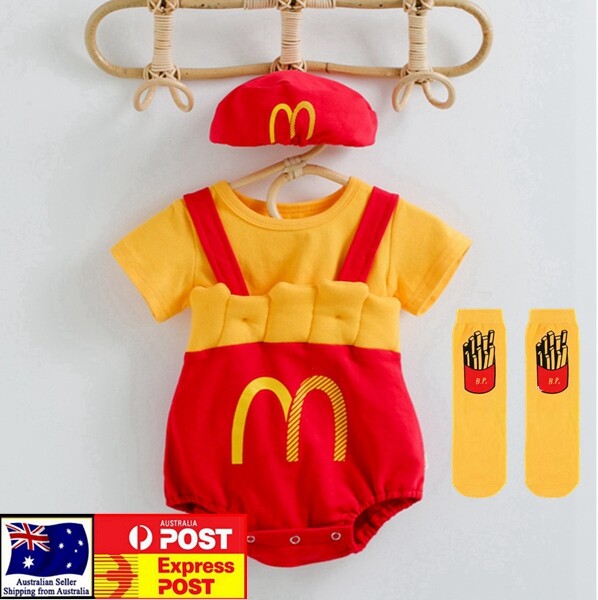 Baby Boys Girls Pieces Mcdonalds Costume One Piece Romper Hat