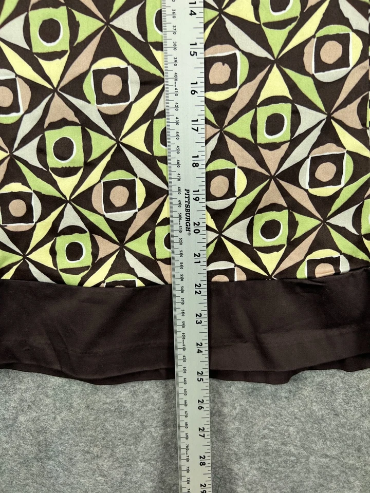 Falda Dressbarn Midi Línea A Mujer 16 Marrón Verde Geométrica Trabajo Informal Damas Foto 3 de 4