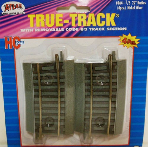 Atlas HO Scale ~ New 2025 ~ True Track 22″ Radius 1/3 Curve Code 83 ~ 4 Pcs ~464 - 第 2/3 張圖片