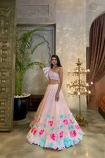Fancy Designer Faux Georgette Lehenga Choli With Dupatta For Reception Party