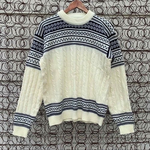 Shop fair isle stripe knit sweater | eBay