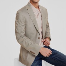 Calvin Klein Men's Solid Slim-Fit Soft Sport Coat Jacke, Tan, Size 38R