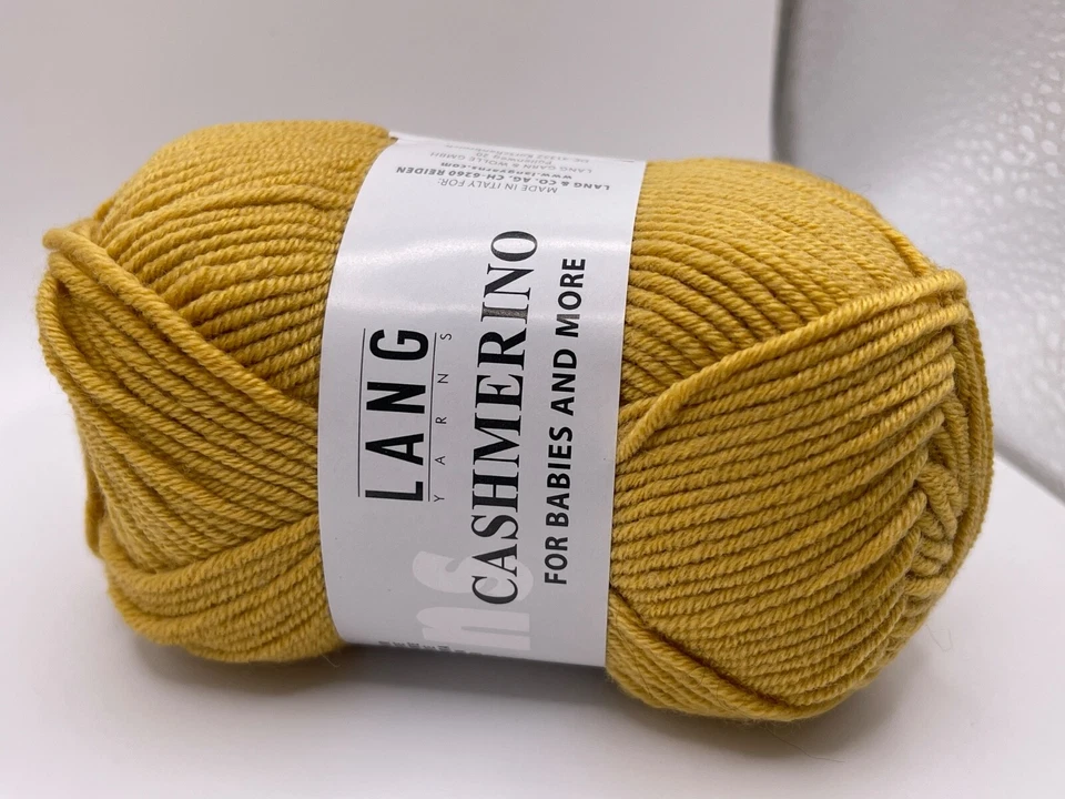 LOTE de 5 Hilos Lang Cashmerino #150 Oro - Peso Deportivo 50gr 136yds ea 680yd total Foto 4 de 4