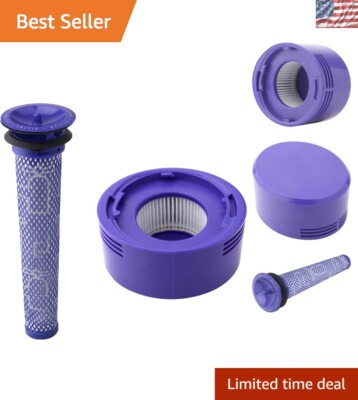 Dyson V7/V8 Compatible Filters - Reusable Carbon Pre-Filter & Post-Filter Set