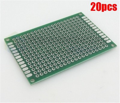 20Pcs 4X6 Cm Double Side Universal Bread Board Tinned 4 X 6 FR4 Prototype Pcb vn