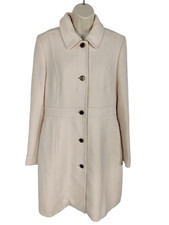 Womens J Crew Size Uk 12t Nude Single Breasted Wool Lined Coat Jacket Overcoat