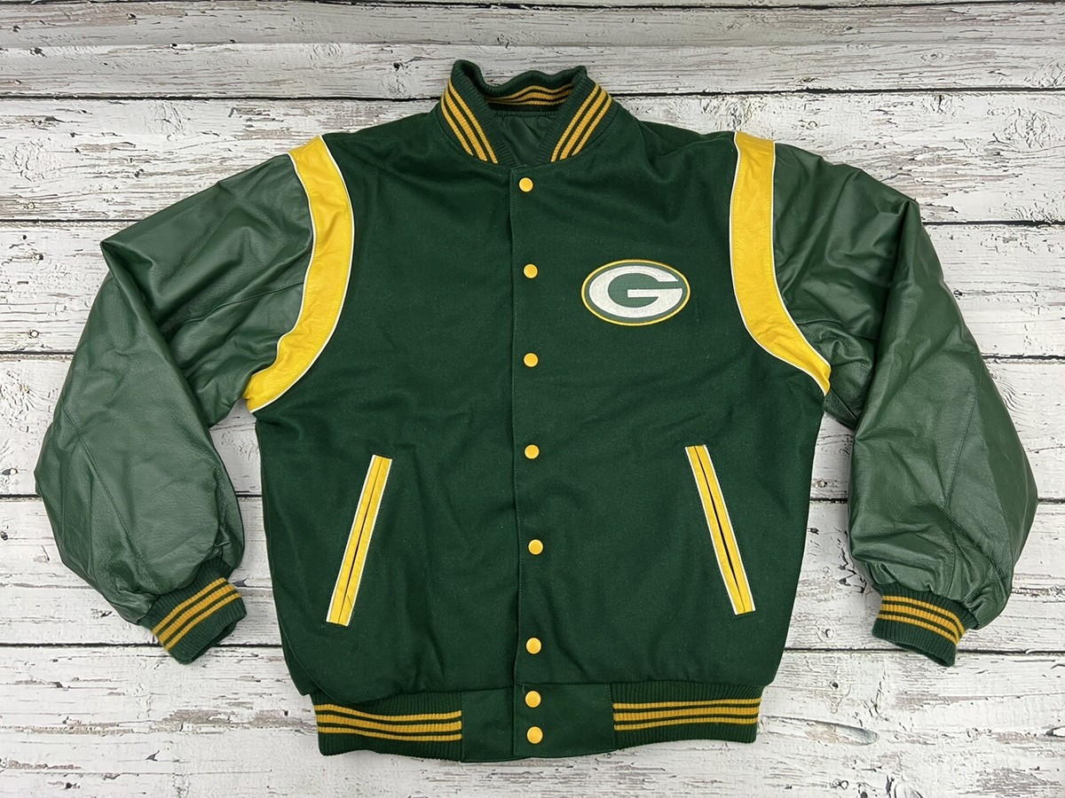 VTG Green Bay Packers NFL Big Logo Reversible Button Up Varsity