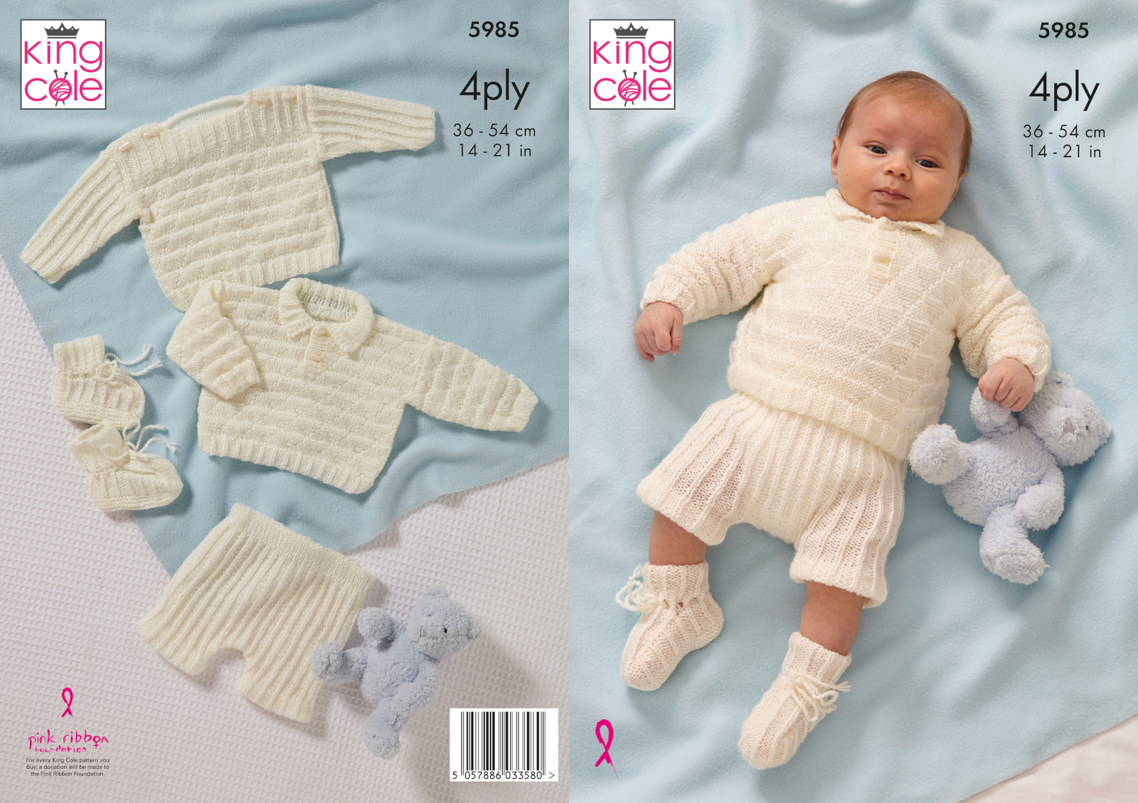 Sweaters, Pants and Bootees in King Cole Cherished 4 Ply (5985) - Image 2