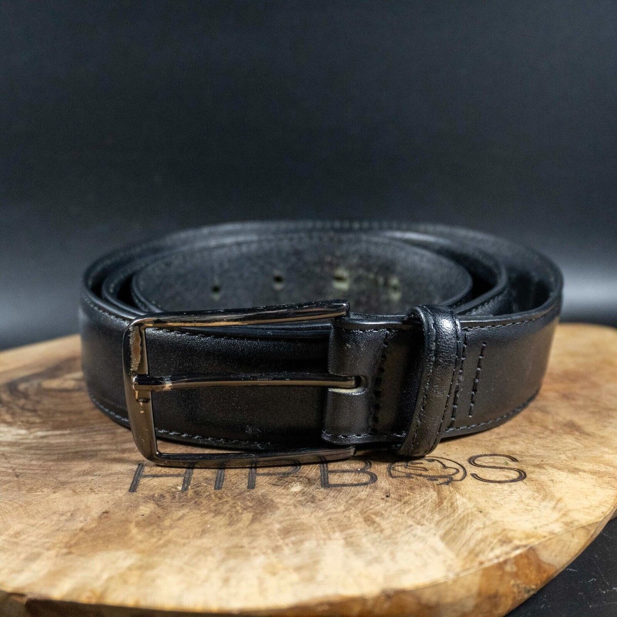 Marks and Spencer Mens Belt M&S Autograph Leather Jeans Belt Black