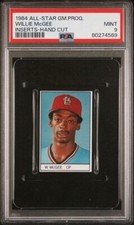 1984 All-Star Game Program Inserts Willie McGee graded PSA 9 Mint TOTAL POP 1/1