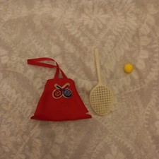 Vintage Sindy Tennis Racquet With Ball And Storage Bag