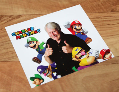 Super Mario Luigi Wario Charles Martinet Mario's Voice Actor Promo Card Karte 