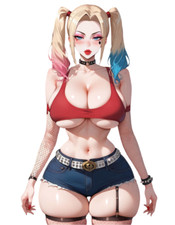 Harley Quinn Waifu Weatherproof Anime Sticker 6" Car Decal
