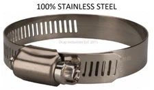 #64 HOSE CLAMP ALL STAINLESS STEEL (3-9/16" TO 4-1/2") (10 Pieces) MARINE GRADE 